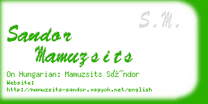 sandor mamuzsits business card